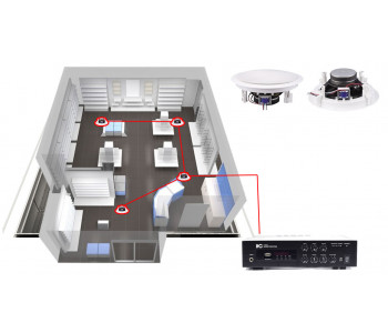 Акустическая система для магазина 4 потолочных динамика BOSCH
